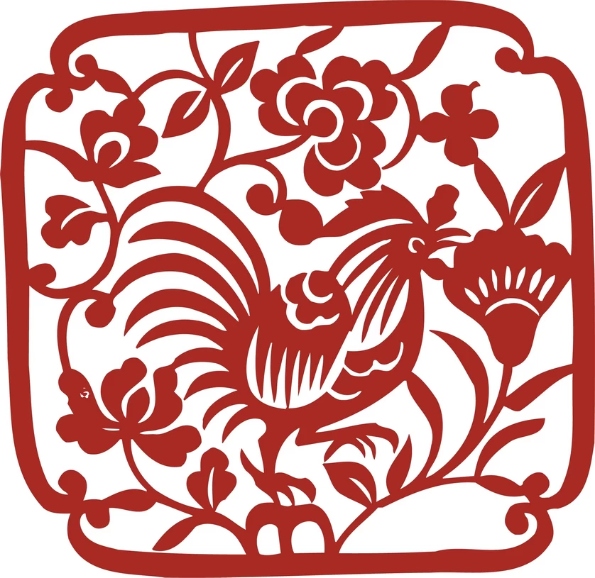 中国风中式传统喜庆民俗人物动物窗花剪纸插画边框AI矢量PNG素材【106】